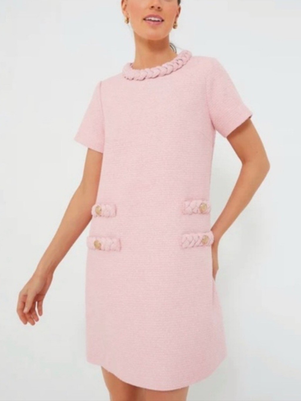 Tuckernuck Pink Tweed Jackie Shift Dress Limited Edition Color Size Medium